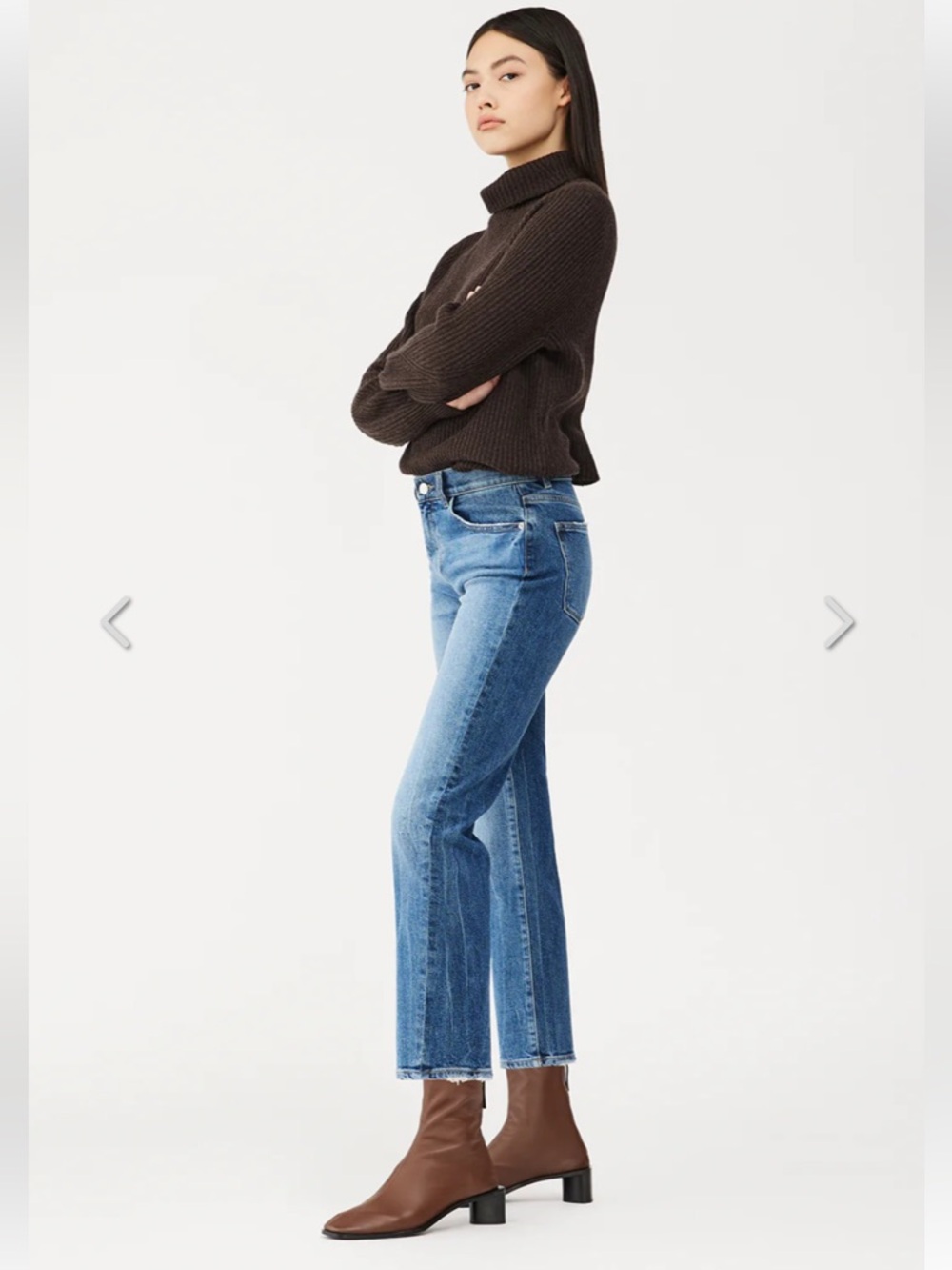 DL1961 Classic High-Rise Straight Crop Jeans in Blue